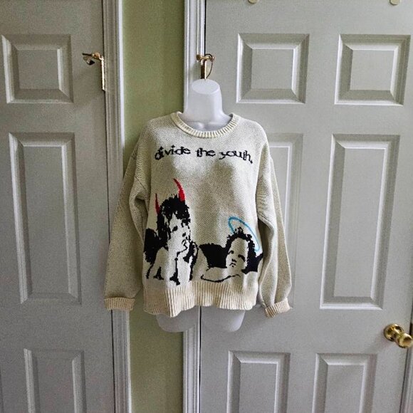 Divide the Youth Demons and Angels Knitted Sweater Size Large - Picture 8 of 10